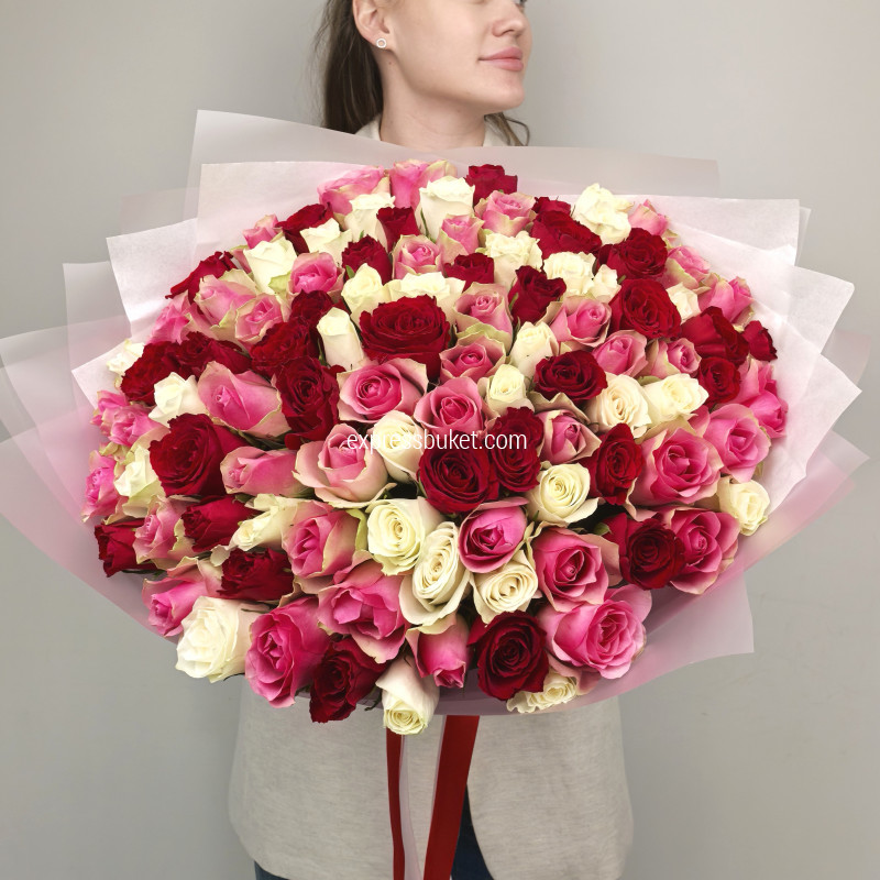 Букет 101 роза микс