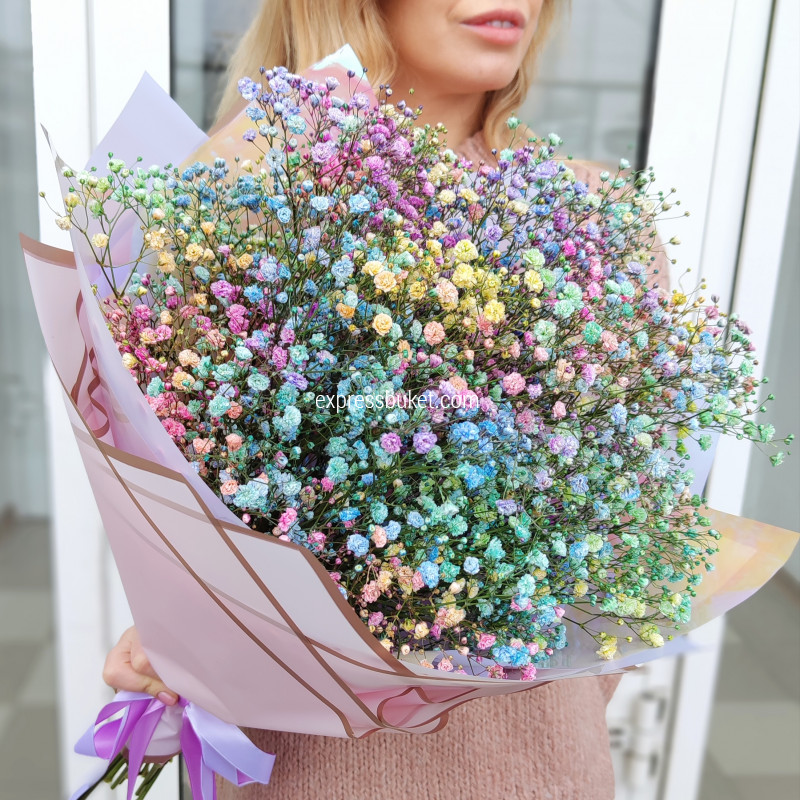 Букет из 11 разноцветных Гипсофил